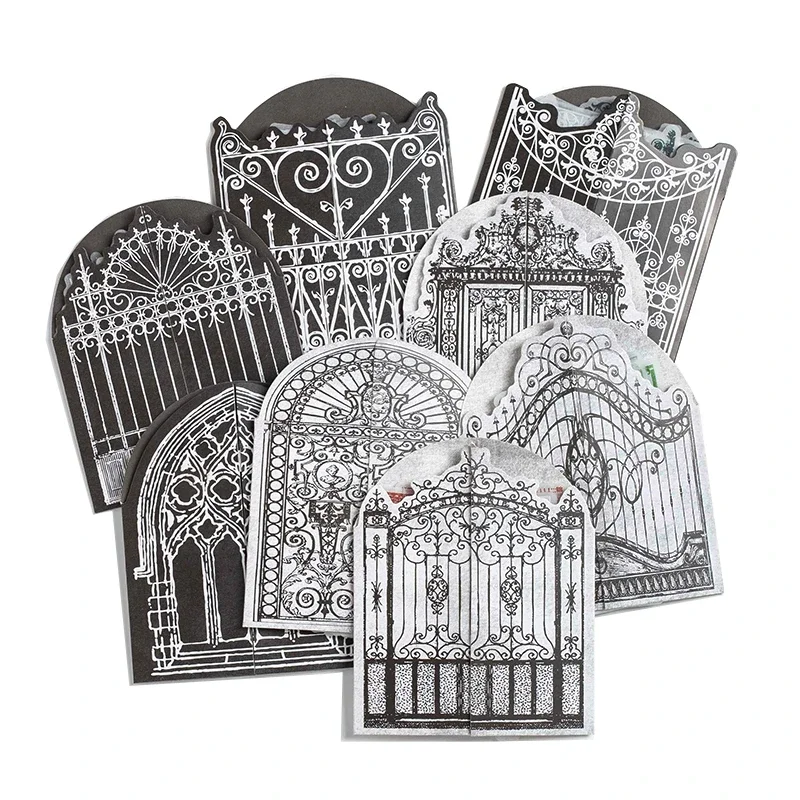 20 Pcs stickers scrapbooking Black and white decorative materials for doors and windows DIY account decoration Stickers 8 styles