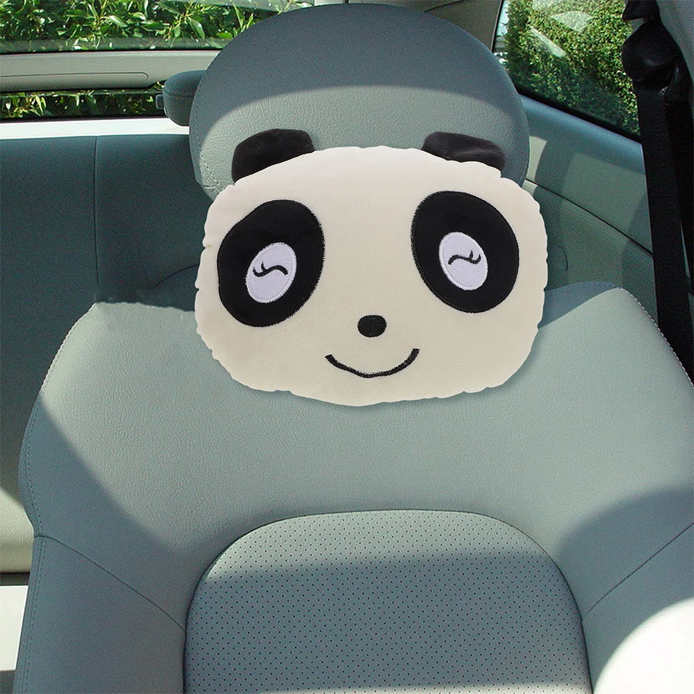 

2pcs Car Headrest Pillow Cute Panda Design Neck Support Cushion For Travel Kids Office Chair Comfortable Adjustable Height Easy