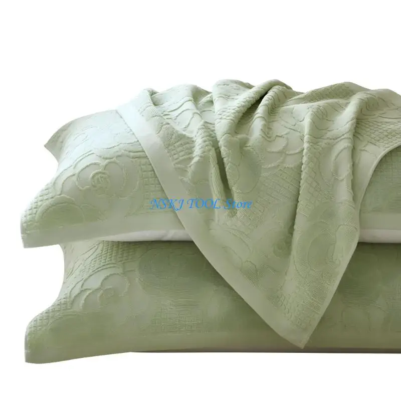 L8RC Pair of Cotton Pillow Towel Features Knitting Jacquard Texture for Warmth Retention and Comfortable Secure Designs