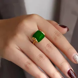Natural Hetian Jade Ring Fashion Jewelry Lucky Chalcedony for Amulet Women Gifts