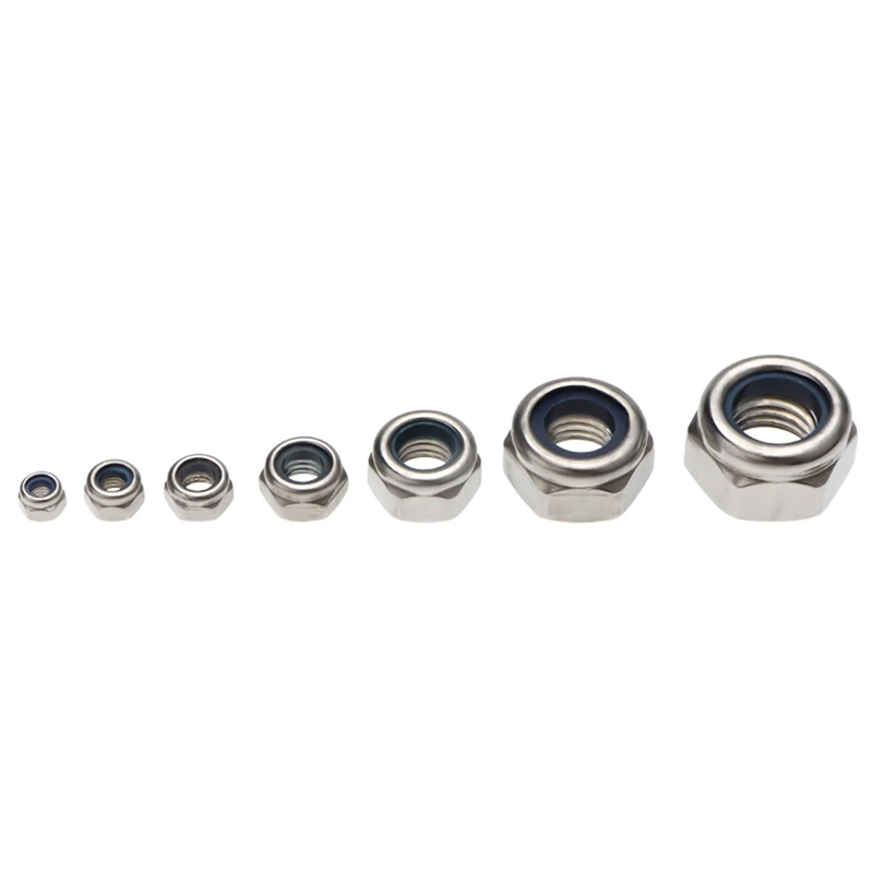 

215Pcs Boxed Nylon Inlaid Hexagonal Lock Nut Combination Stainless Steel Loose Lock Nut