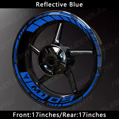 AnoleStix Reflective Motorcycle Wheel Sticker Hub Decal Rim Stripe Tape For YAMAHA MT-09 MT09 - Image 17