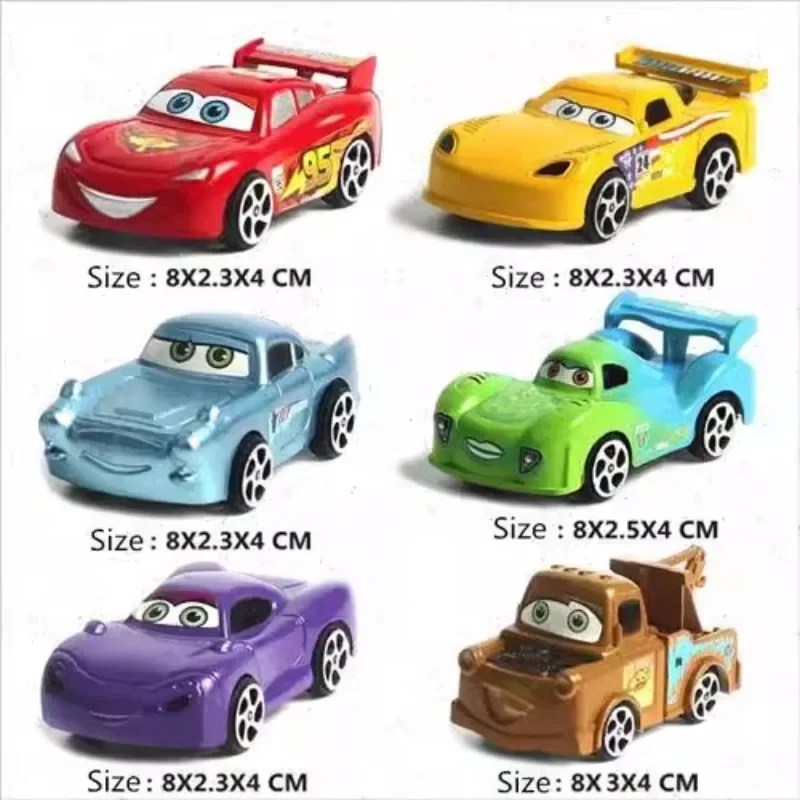 7 pieces/set of Pixar alloy car models, decorative ornaments, toys, lightning McQueen Mate Somkey M, a holiday gift for friends.