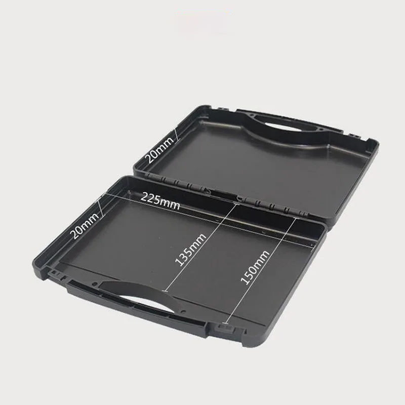 Plastic Carrying Hard Case Portable Tool Packing Case 230x180x45mm Empty Protective Hard Case For Hardware Tools, Black