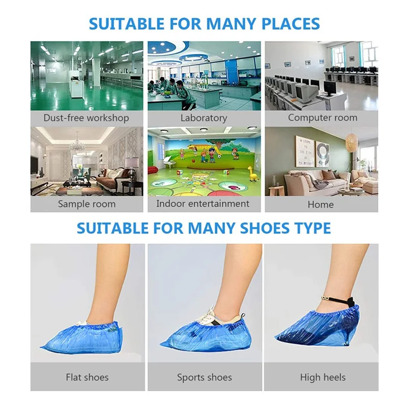 

ABLJ 300 шт. одноразовые бахилы с Т-образной пряжкой, полиэтиленовые диспенсеры, пылезащитные бахилы для автоматических бахил