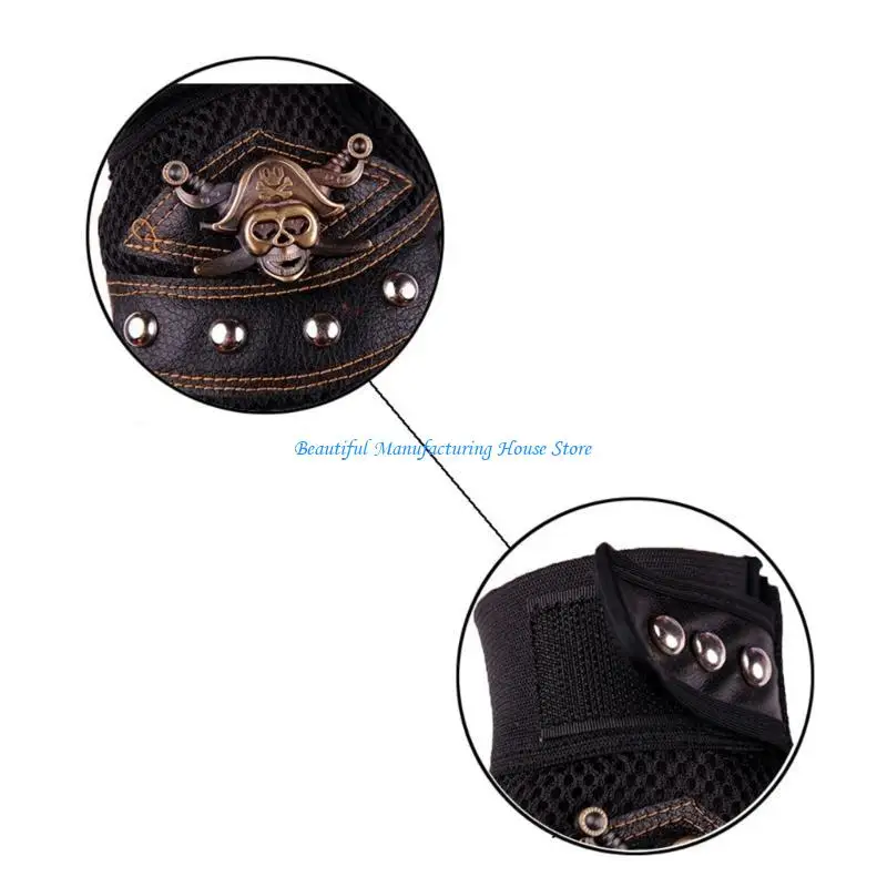 E56A PU Leather Bike Motorbike Motorcycle Gloves Outdoor Riding Half Finger Gloves Punk Motorcycle Gloves Half Finger