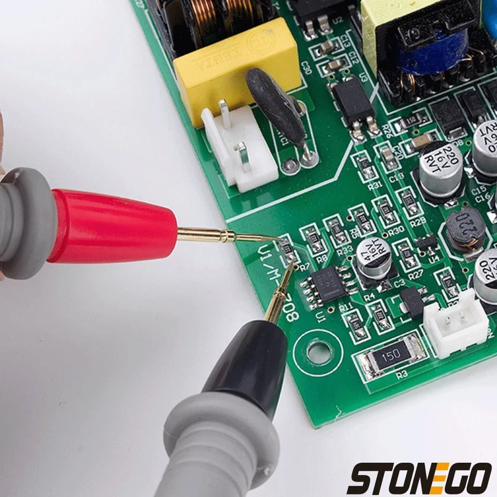 STONEGO 1 Pair Silicone Multimeter Test Leads Probes Copper Wire Test Lead Pin 20A 1000V Tester Wire Pen