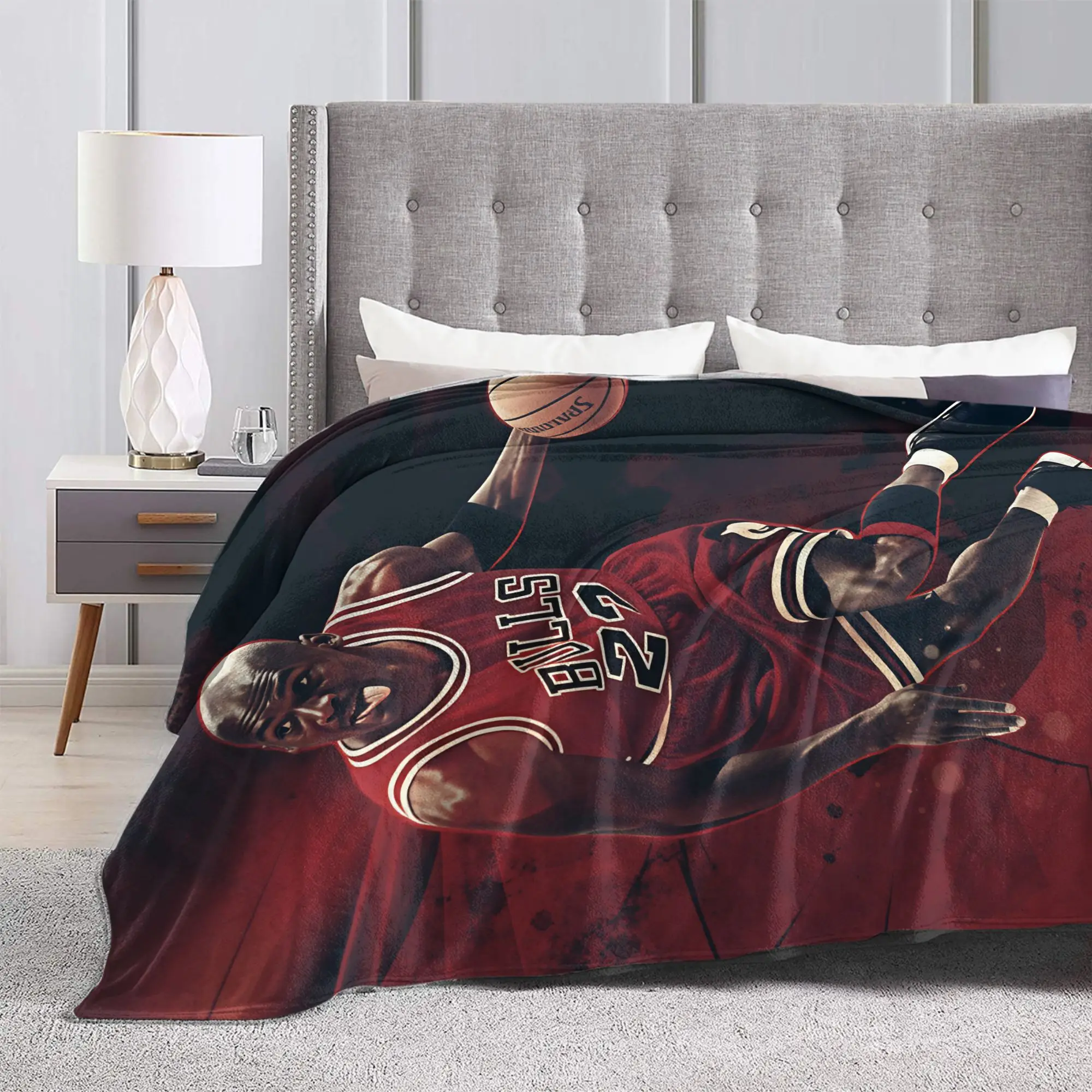 Basketball Michael J-Jordan Blankets Adults Girls  Flannel Throw Blanket For Home Decor Comfortable Quality Bedspread Gift Idea view 3