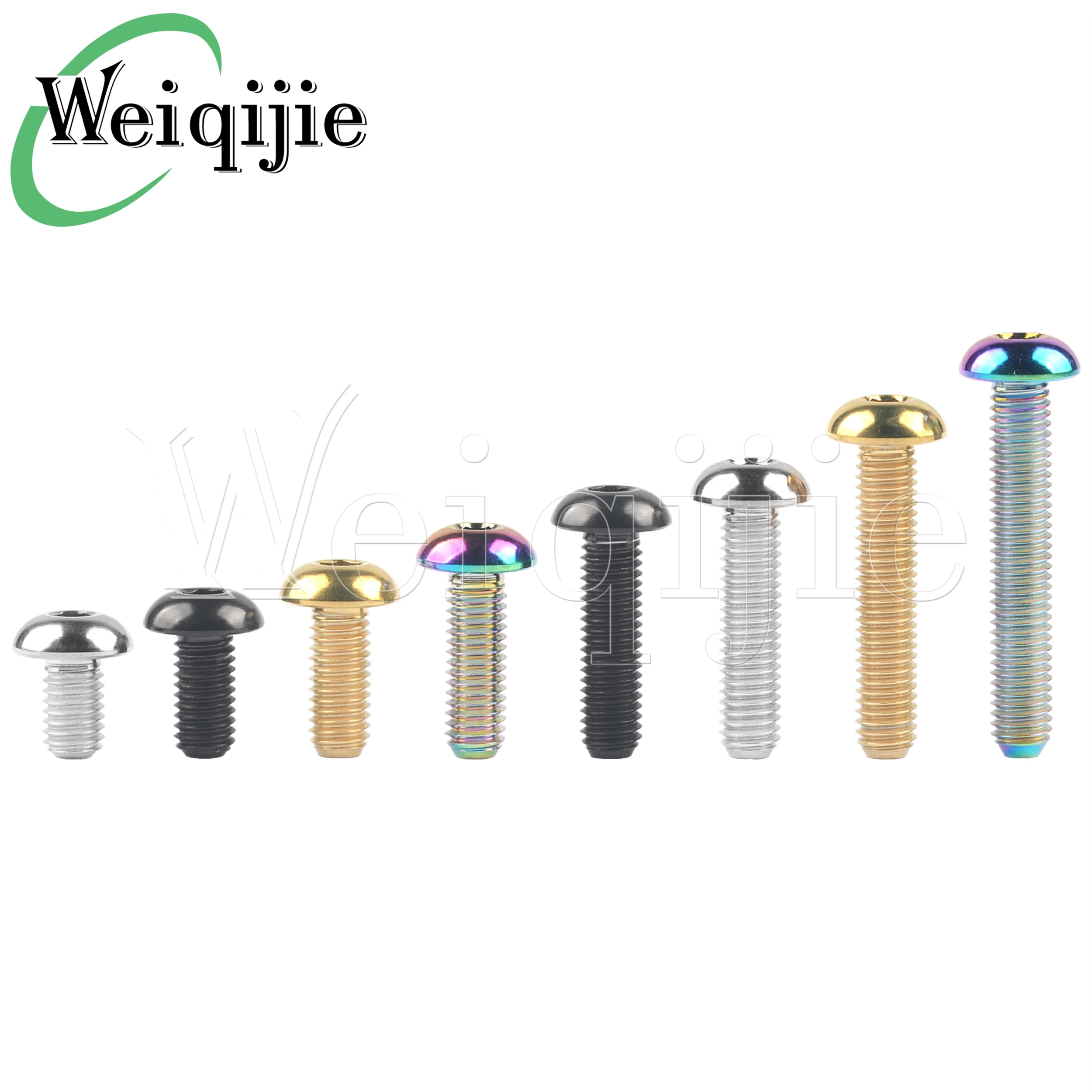 Weiqijie التيتانيوم الترباس M3 / M4 / M5 x 6 8 10 12 15 18 20 25 30 مللي متر مفتاح ألين للدراجات حامل الزجاجات تثبيت مسامير