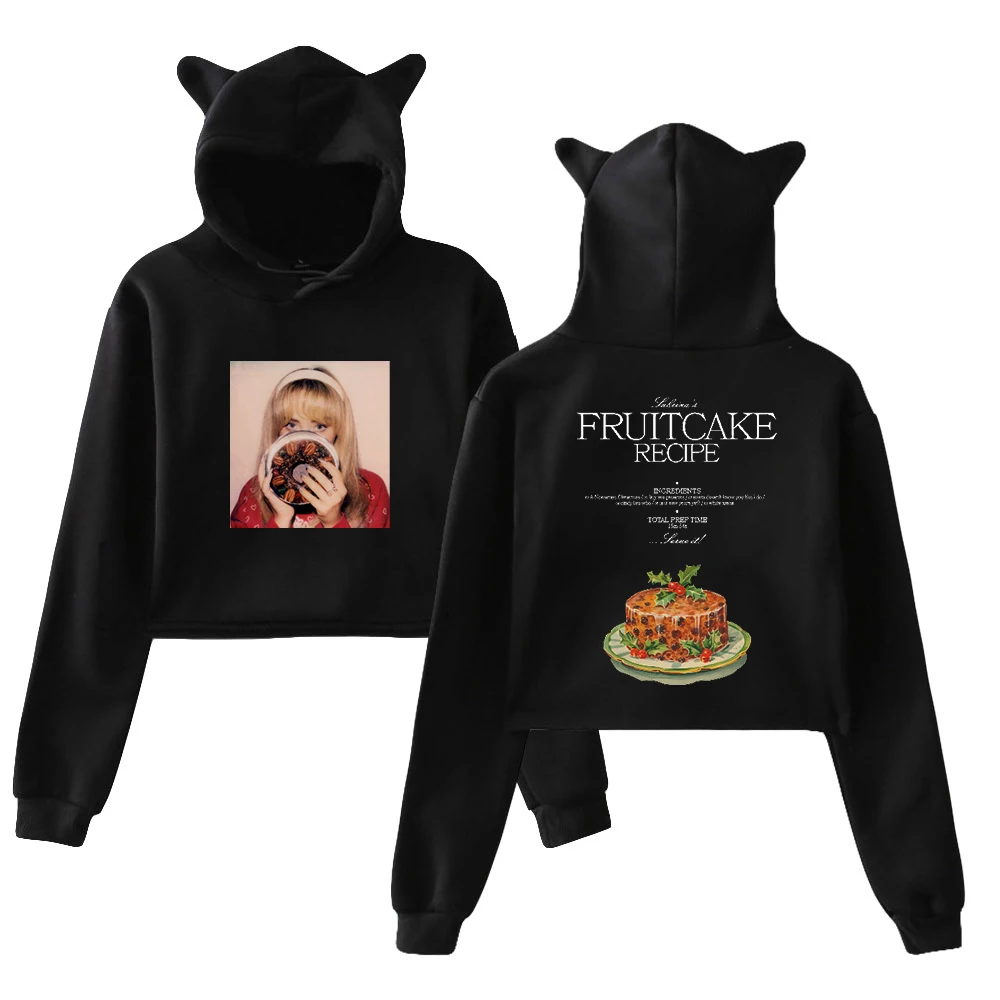 

Sabrina Carpenter Fruitcake Album Merch пуловер с кошачьими ушками толстовка с длинными рукавами укороченный топ уличная женская одежда