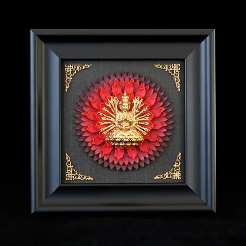 125X125mm Home decoration Guanyin three-dimensional picture frame living room decoration resin picture frame decoration LTCP-235