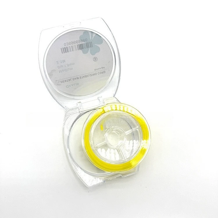 5Rolls Dental Rubber Dam Stabilizing Cord Medium Wedges Clamps Sheets Elastic 2.1m /Dia 1.8mm Dentistry Instrument