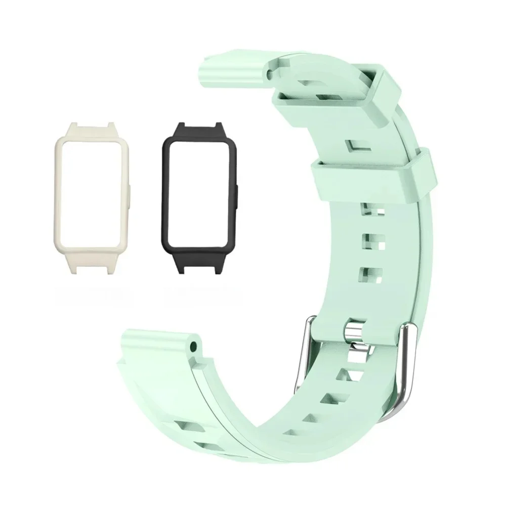 

Case + Strap For Huawei Band 6 6Pro 6NFC 7 Bracelet Ice Crystal Diamond LIghtweigh Sport Silicone Band For Honor Band 6 7 Correa
