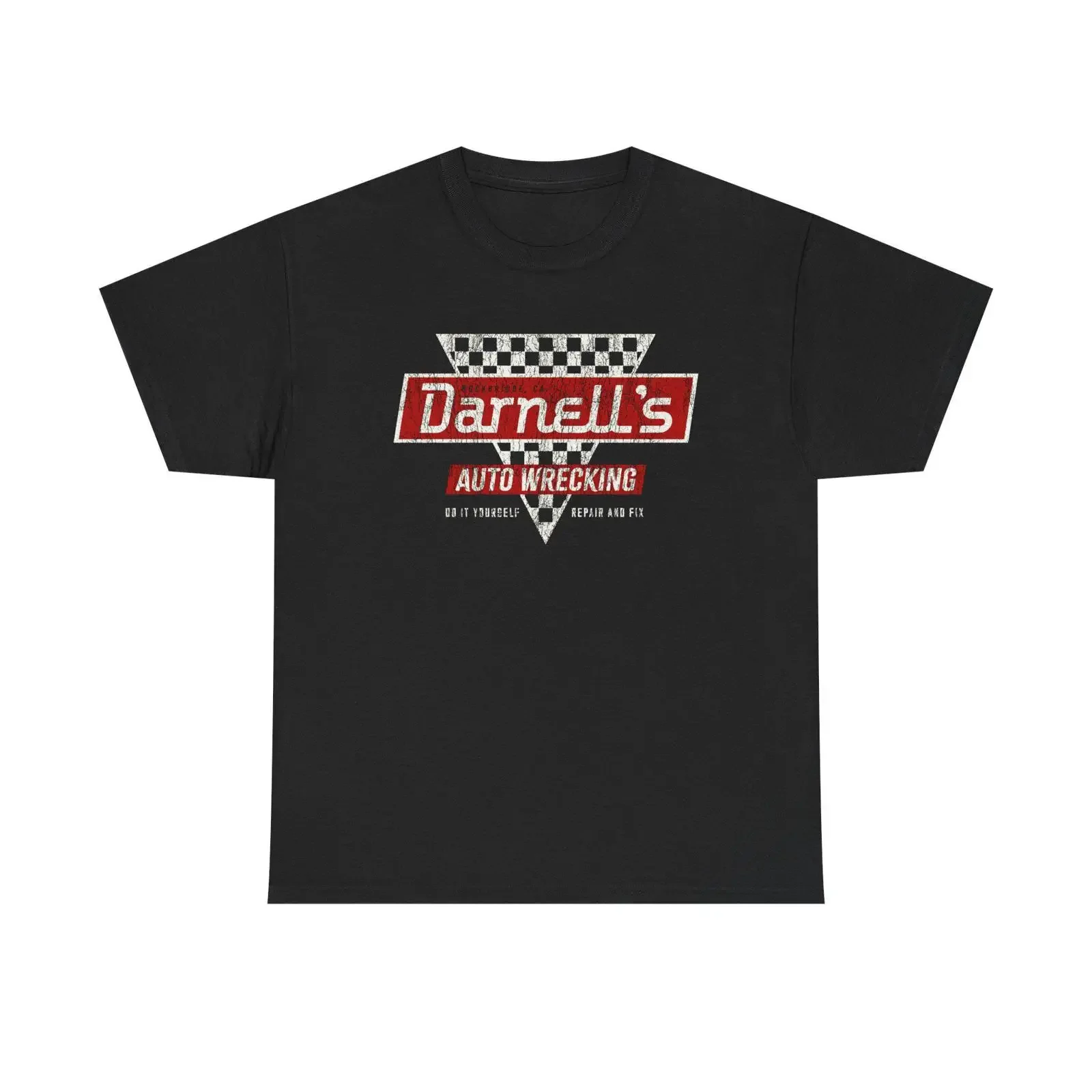 Darnell's Auto Wrecking Garage Men's Black T Shirt Size S to 5XL vintage Washed Unisex fashion Stretched Slightly