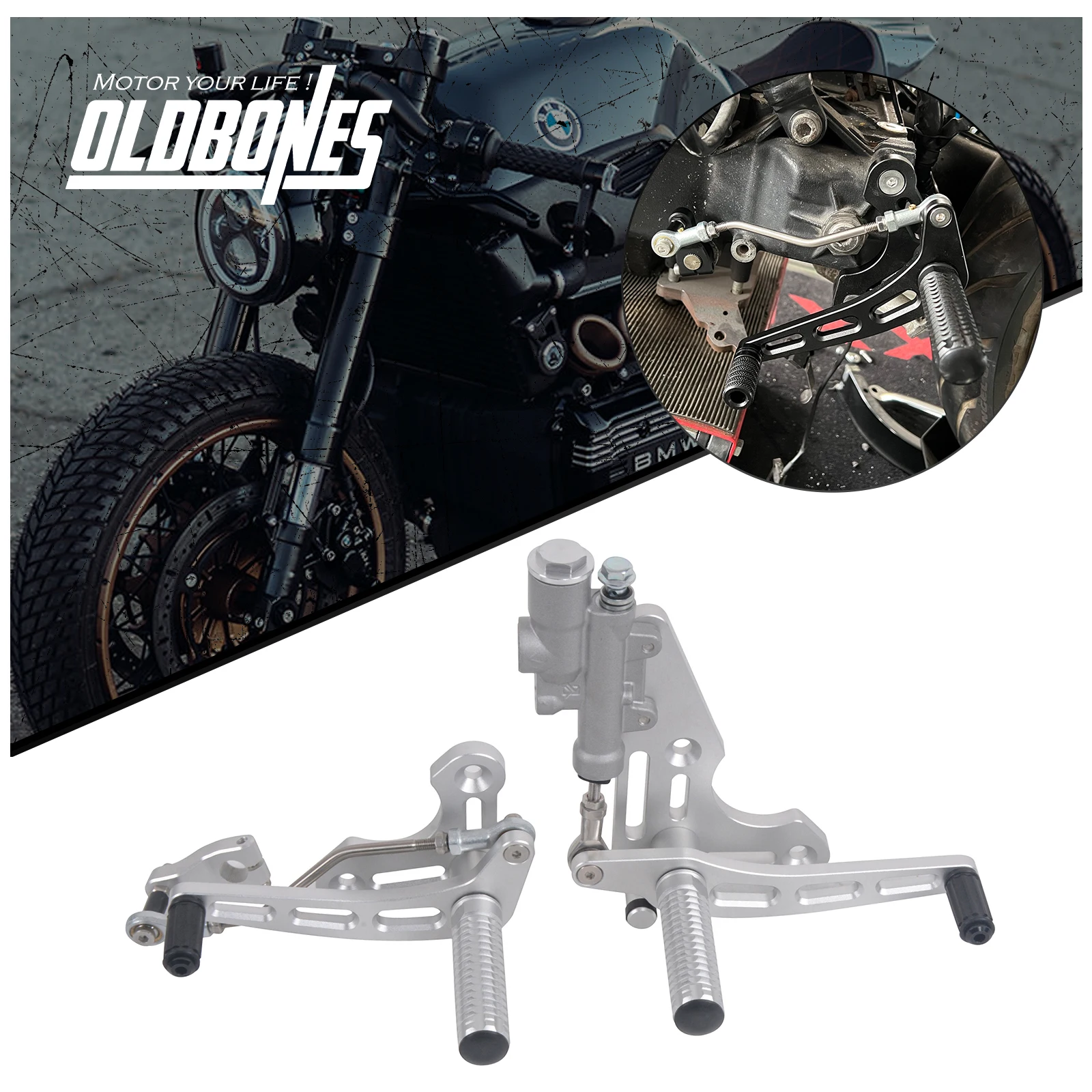 

OldBones Cafe Racer K Series For BMW K100 K 100 LT/RT/RS Foot Peg Rest Mount Bracket Vintage Motorcycle Modification Accessories