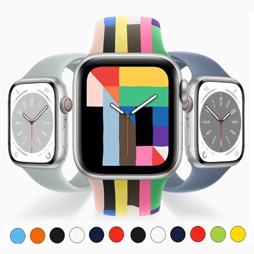 Silikonarmband für Apple Watch Band 49 mm 46 mm 44 mm 41 mm 45 mm 42 mm Pride Edition Armband Correa IWatch Serie 10 9 8 Ultra2 Band