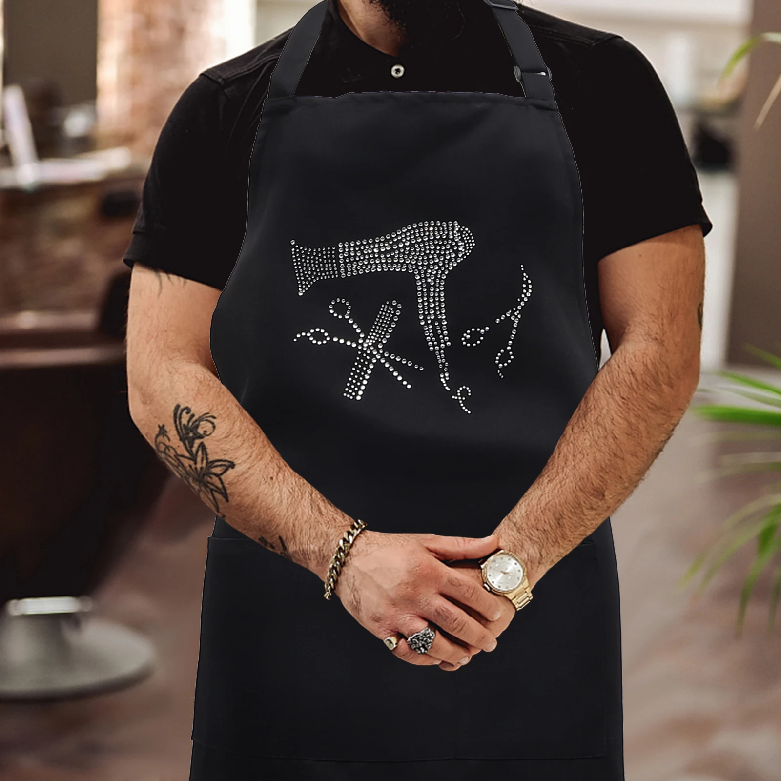 

Adjustable Hair Stylist Barber For Hair Cutting Salon Kitchen Cooking Painting Reusable Polyester Work Apron For Women Men Salon