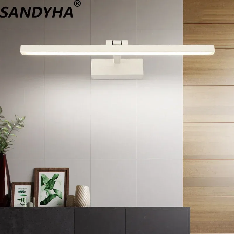 

SANDYHA LED Anti Fog Bathroom Mirror Light Nordic Simple Wall Lamp for Hotel Bathroom Indoor Decor Lighting Fixture Long Strip