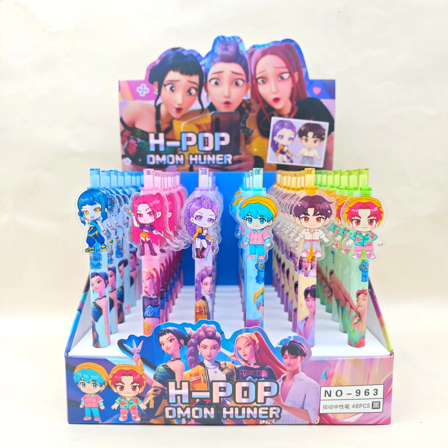 

6/12/18Pcs KPop Demon Hunters Huntrix Rumi Black Gel Pen Student Writinng Pen Anime Figure Stationery Study Supplies Gift 0.5mm