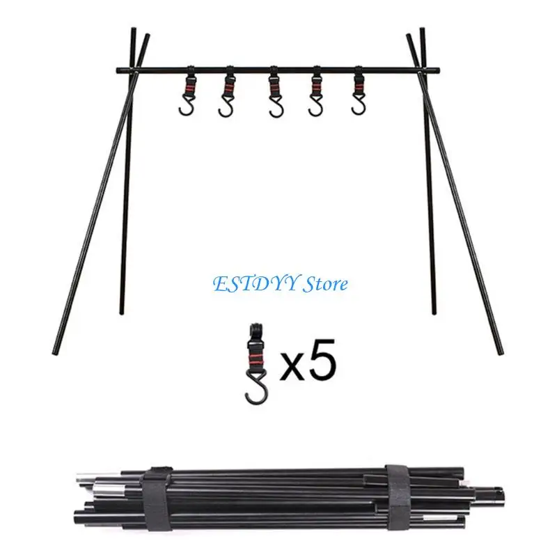 G6DE Durable Outdoor Multifunctional Shelf Camping Tripod Suitable for Camping and Outdoor Sports Enthusiasts High Hardness