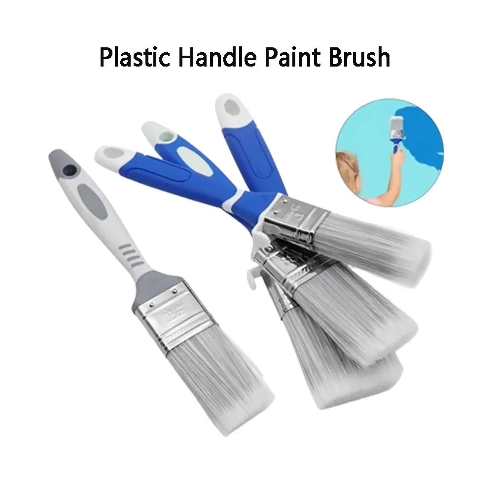 New PBT Multifunctional Paint Brush Rubber Stainless steel Painting Brush Blue Paint Brush Tool Flat Brush Water-Based Paint