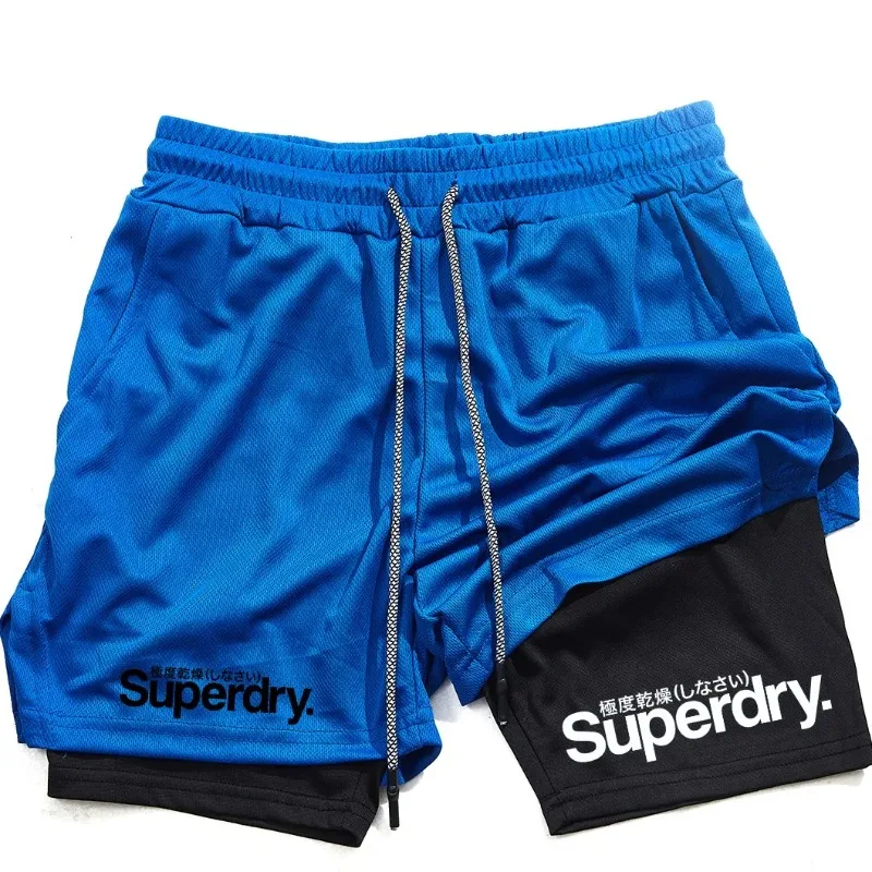 Sommer-Boxshorts für Herren, Fitness-Laufshorts, 2-in-1 Sport-Trainingsshorts, Doppelschichtige Schweißabsorbierende Dehnbare Leistungsshorts – Detail 9