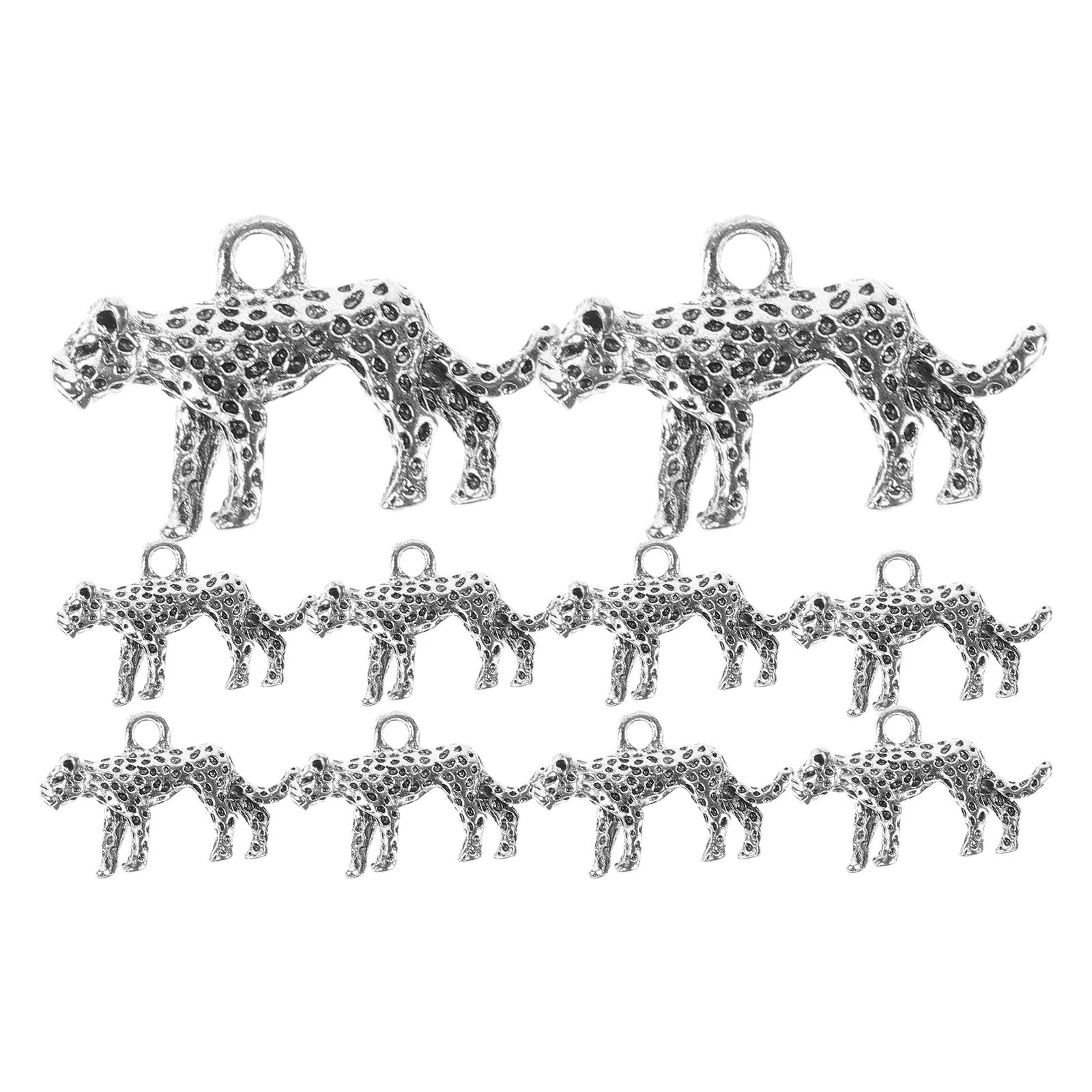 10Pcs 3D Leopard Pendants DIY Necklace Charms Metal Jewelry Decors Fun Party Accessories Charms for Necklaces Necklace Pendants