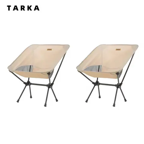 TARKA 2pcs 접이식 캠핑 의자 경량 접이식 의자 Toursit 배낭 여행 낚시 의자 정원 발코니 의자
