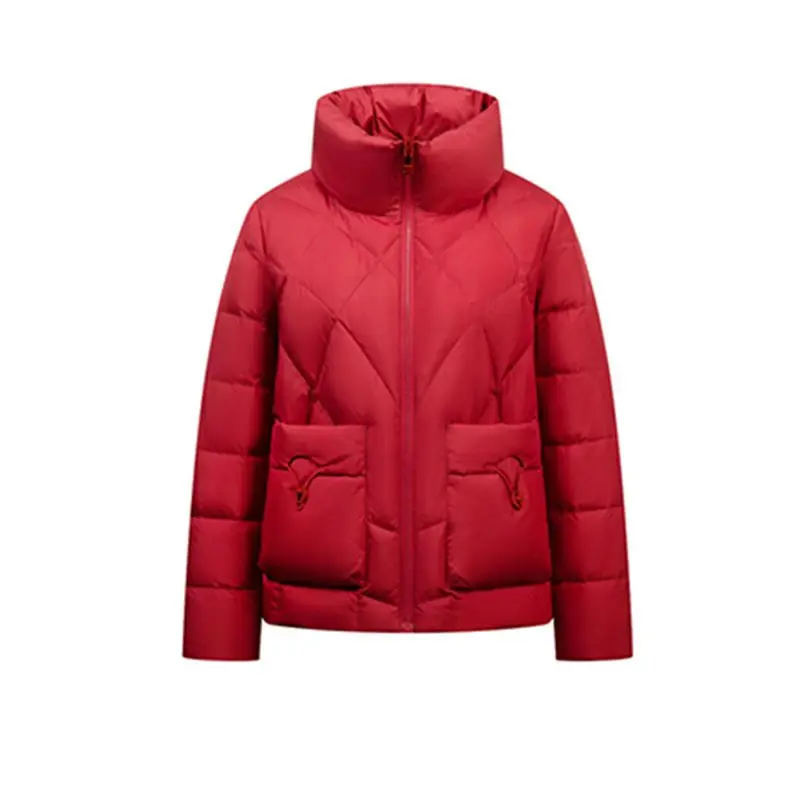 Female New Down Cotton Puffer Jacket Petite Cropped Winter Coat Women Stand Collar Parkas Jacket Waterproof Snow Wear Outw Q238