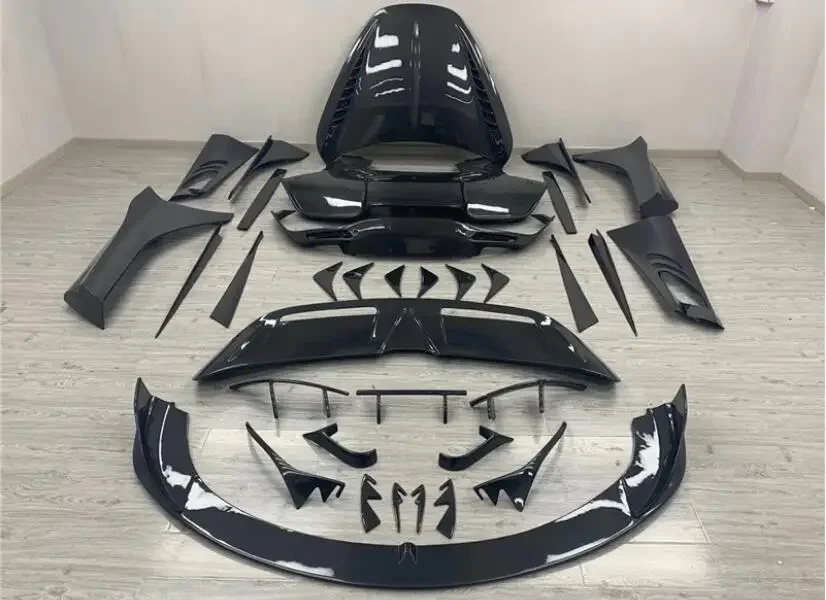 Para mclaren 720s real fibra de carbono amortecedor dianteiro lábio divisores copo abas capa corpo kit 2017 2018 2019 2020 2021