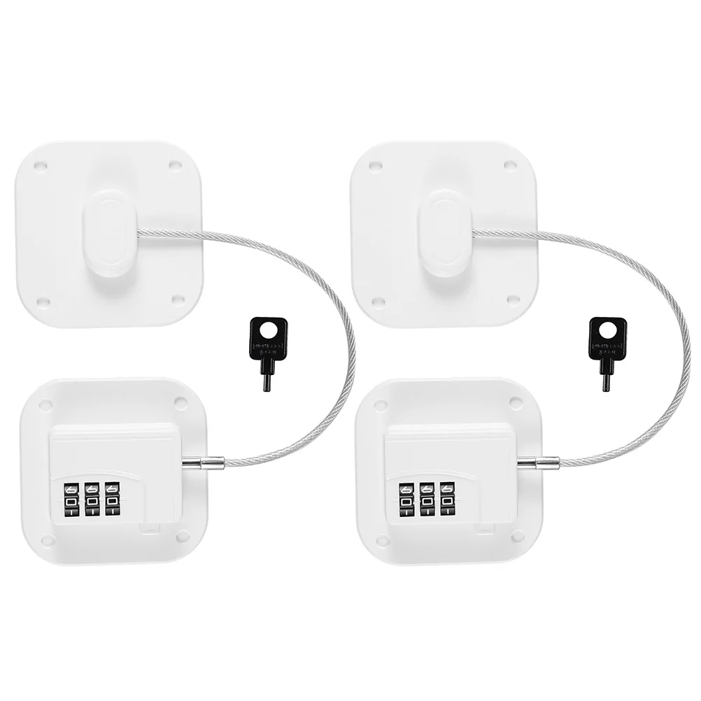 

2Pcs Refrigerator Safety Lock Black Square Password Cabinet Drawer Door Lock No Drilling Easy Installation Protect Privacy