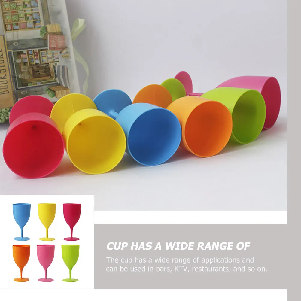 

6 Pcs Glasses Plastic Goblet Colorful Drinking Cups for Party Easter Themed Glass Beverages