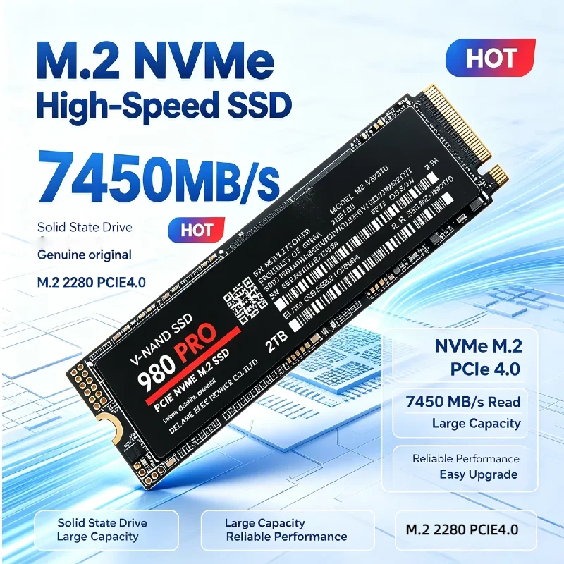 2026 Hot Sale M.2 NVME NGFF SSD Internal Solid State Drive 500GB 1TB 2TB Hard Disk Hard Drive for Gaming Desktop Laptop Storage