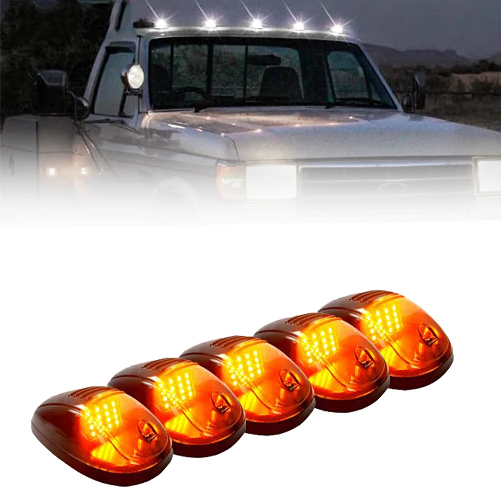 

SXMA LED6501 Светодиодный сигнальный светильник желтого цвета, 5 шт. Рабочий фонарь на передней крыше багажника для грузовиков, пикапов, автомобилей, гольф-каров, внедорожников, квадроциклов, UTV 4x4