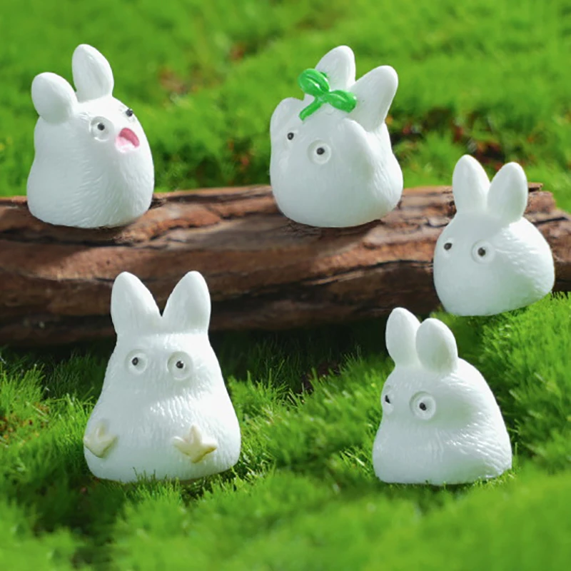 1PC Resin Luminous Animal Pendnat For Earring Keychain DIY Crafts Glow-In-The-Dark Growth Fat Rabbit Doll Cute Jewelry Making