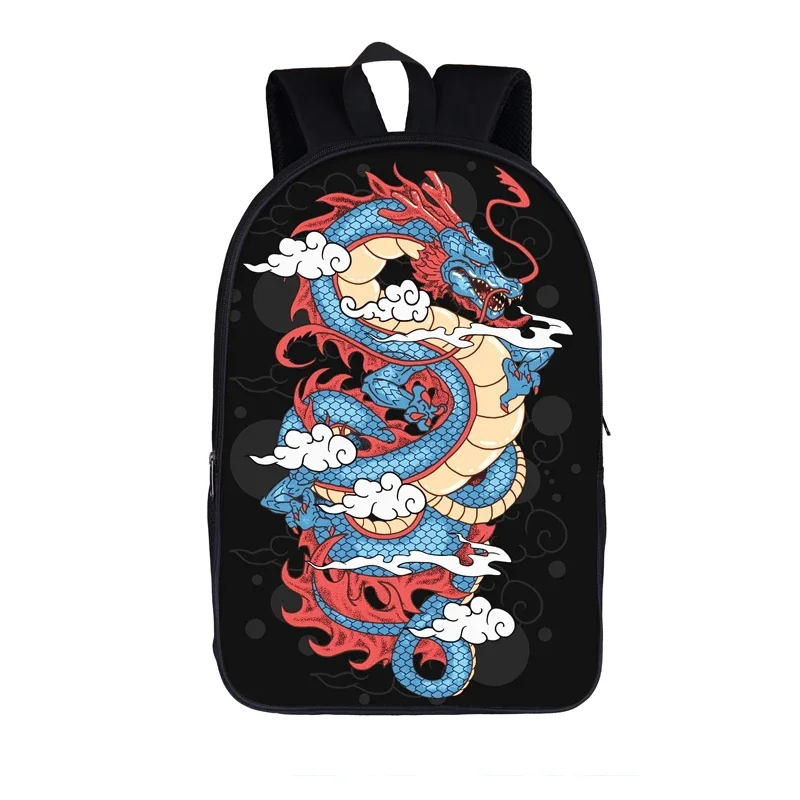 Mode chinesischen Drachen gedruckt Rucksack Frauen Männer Reise Aufbewahrung taschen Kinder Schult aschen Teenager Jungen Mädchen Laptop Rucksack