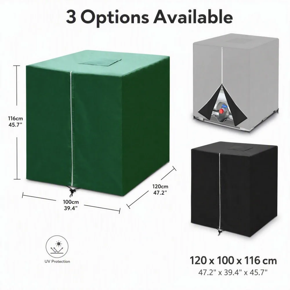 Outdoor Water Tank Cover 4 Colors for 1000L IBC Tote Cover UV Waterproof Dustproof IBC Tank Fittings