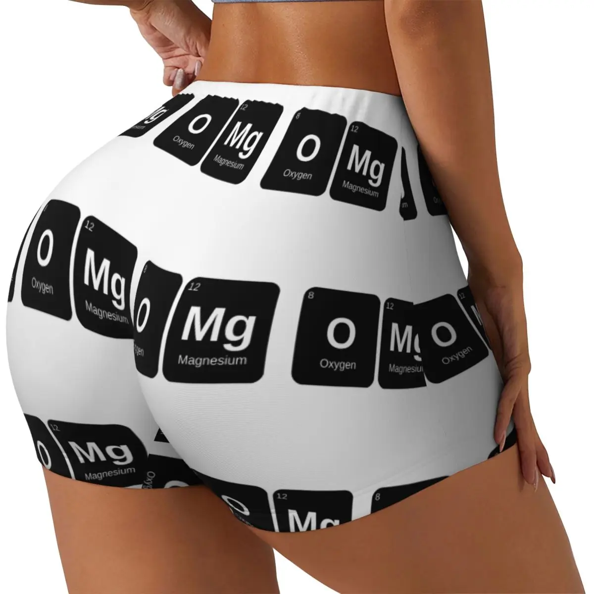 Benutzerdefinierte OMG Periodensystem Frauen Gym Workout Laufshorts Athletic Volleyball Biker Yoga Shorts