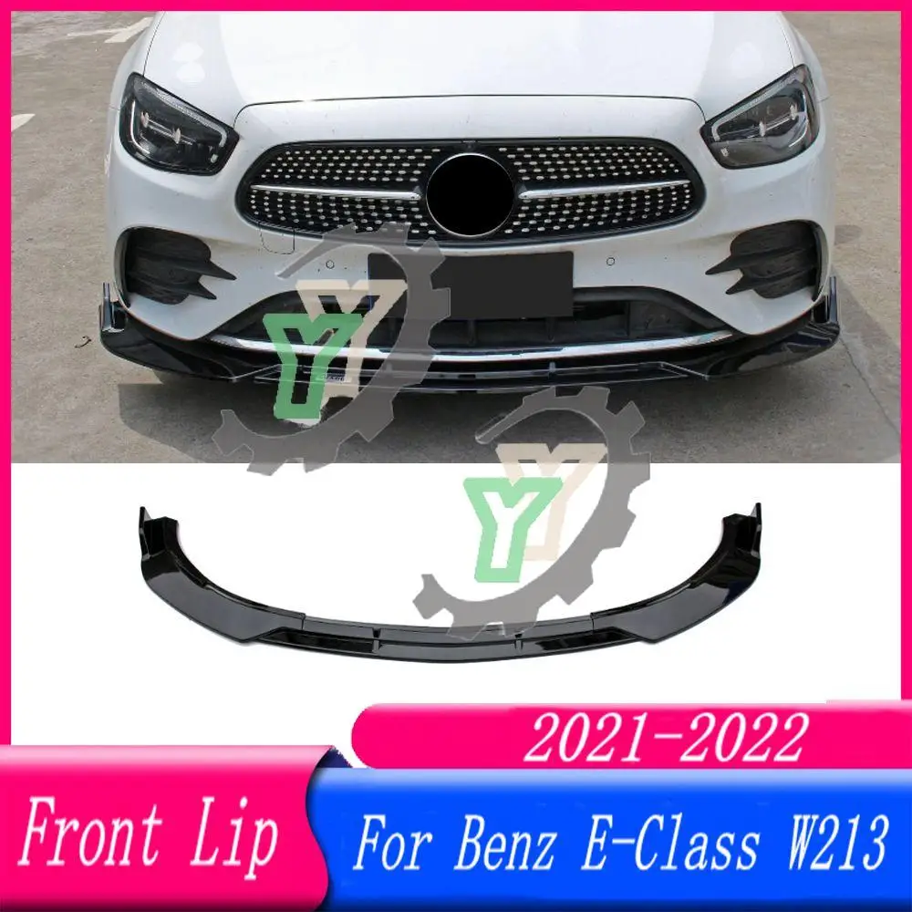 Car Front Bumper Lip Spoiler Splitter Diffuser Detachable Body Kit Cover Guard For Mercedes Benz E-Class W213 E260 E300 2021-22