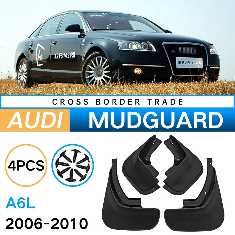 Mudguards Mud Flaps Tire Fenders for Audi A6 C6 2006 - 2010 3rd Gen Sedan Exterior Mudguards Splash Guards Mud Flaps Mud Fenders