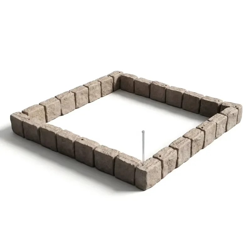 【CHIMU HOME】 Beige Faux Stone Security Fence Landscape Edging .8 X 3.9 in Plastic Brick-Sized Garden Border Fade-Resistant
