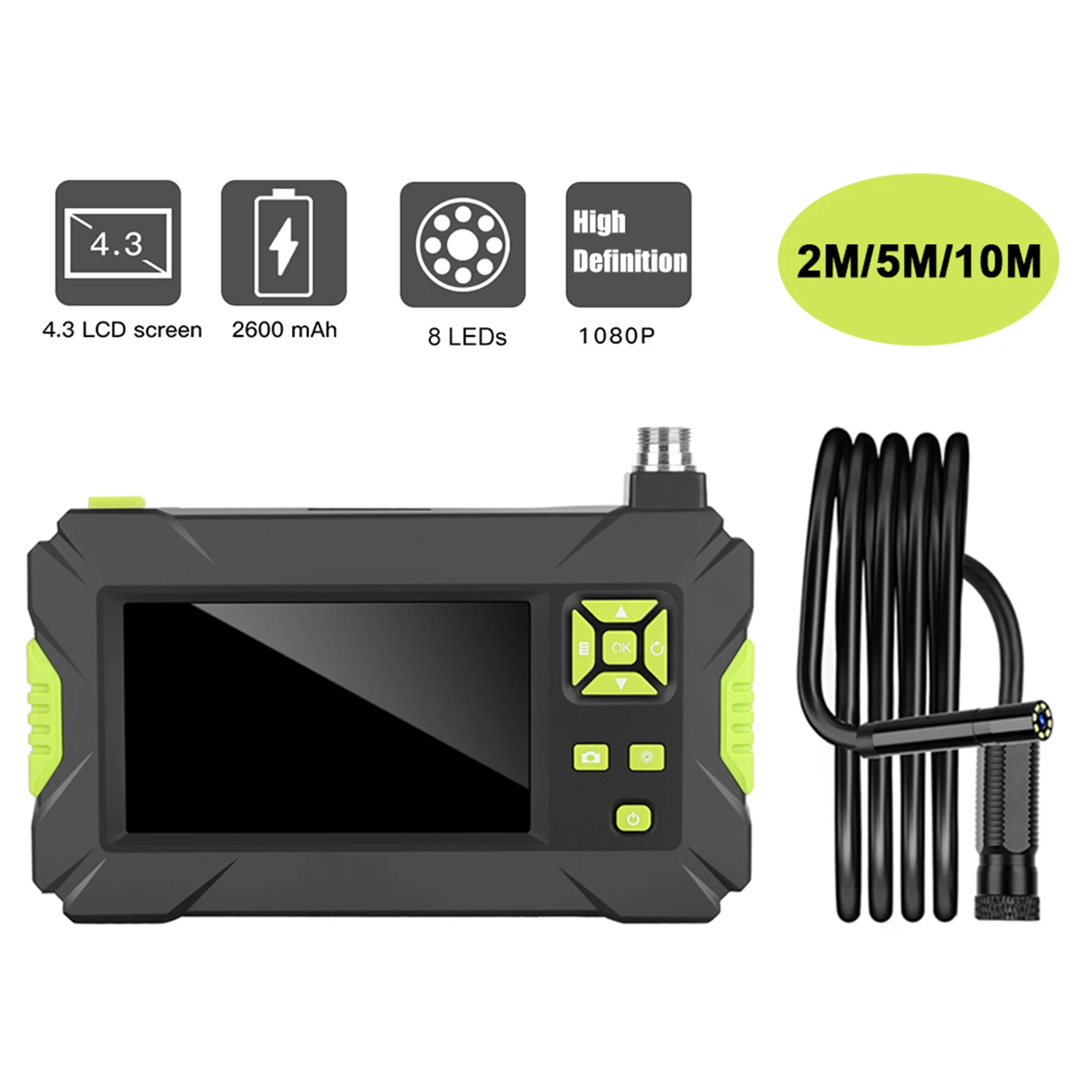 Kamera inspekcyjna do rur 1080P, 4,3 cala, P30, 1080P HD, endoskop do inspekcji rur, wodoodporna IP67, przemysłowy boroskop