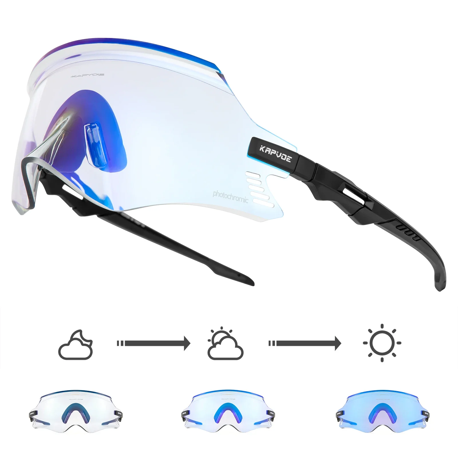 Red Blue Photochromic Cycling Glasses Bike Bicycle Glasses Sports Men's Sunglasses MTB Road Cycling Eyewear Goggles