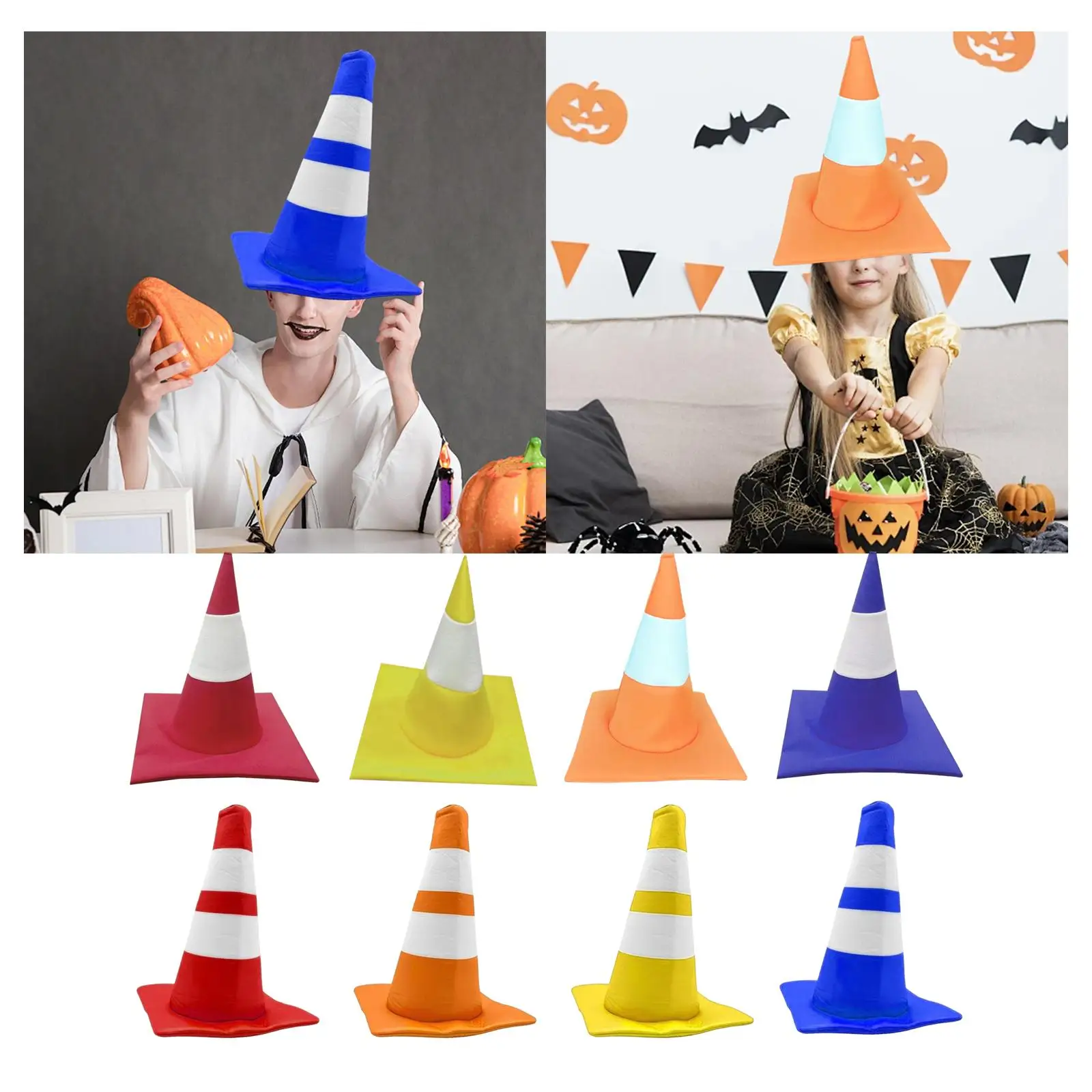 Traffic Cone Hat Fancy Dress Costume Accessory for Show Themed Party Holiday