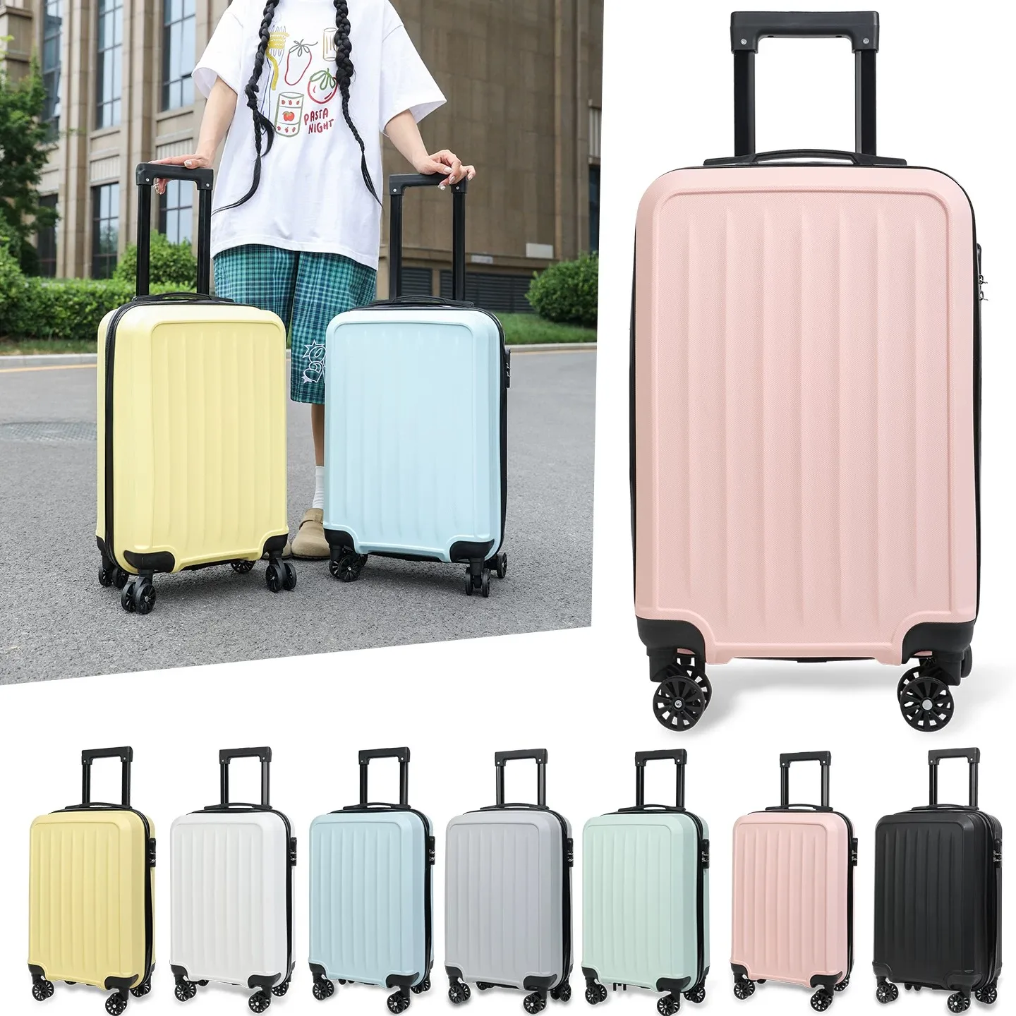 軽量pp素材の荷物用バッグ、アルミ合金製ロッド付き、大容量トラベルスーツケース、耐久性があり、どんなファッションにも合うトレンドアイテム