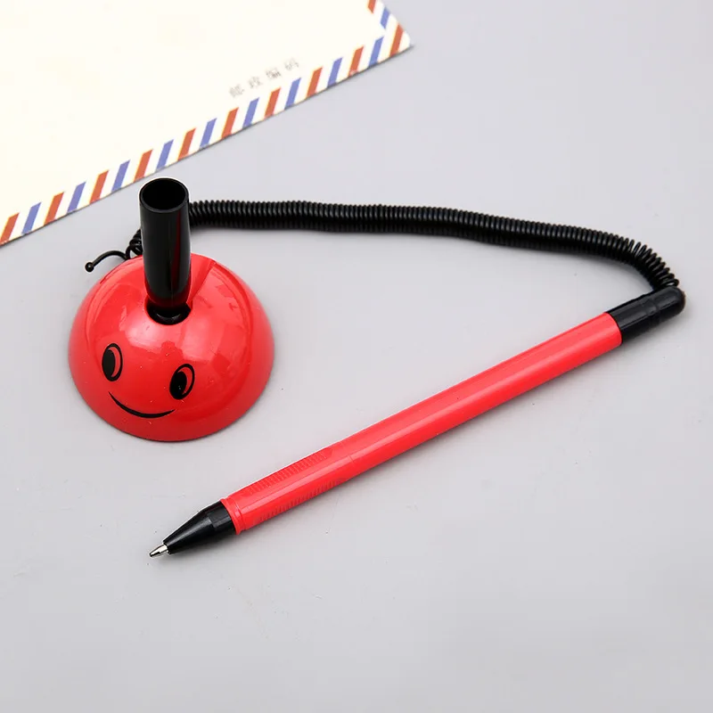 Blue Ink Ballpoint Counter Tabletop Paste Fixed Rope Bank Black Signature Pen Office & School Stationery Customizable