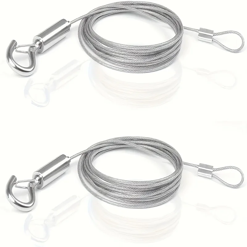 2Pcs, 1/2/3/4/ 5m Adjustable Steel Wire Ropes, Practical Clothesline, Picture Frame Hanging Rope, Stainless Steel Hanging Wire, Curtain Hanging Rope, Outdoor Multi-Purpose Steel Wire Rope, Practical Household Tool