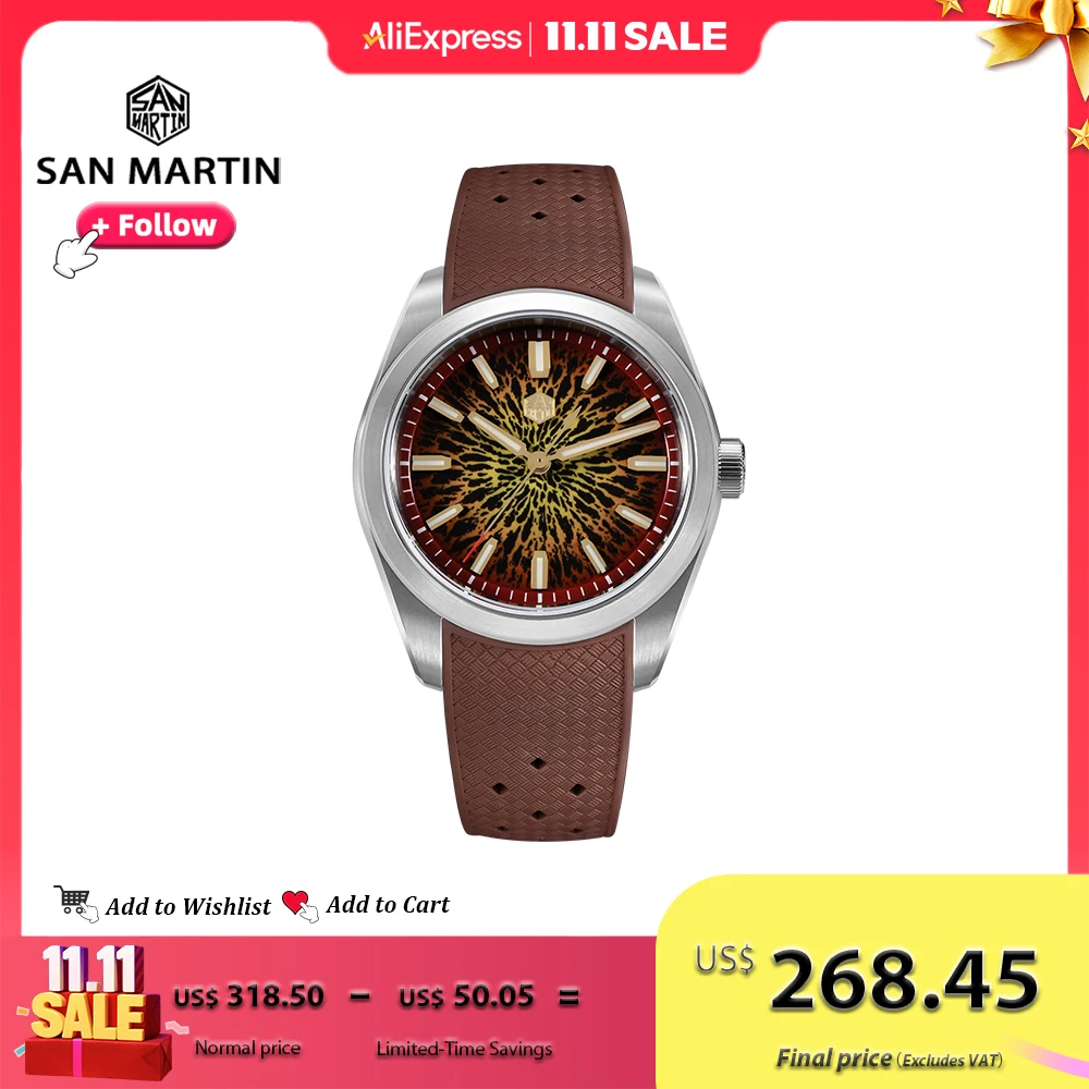 San Martin Original Design 39mm SN0144 Automatic Watch Miyota 90S5 Luxury Mechanical Mens Dress Timepiece with JianZhan Dial