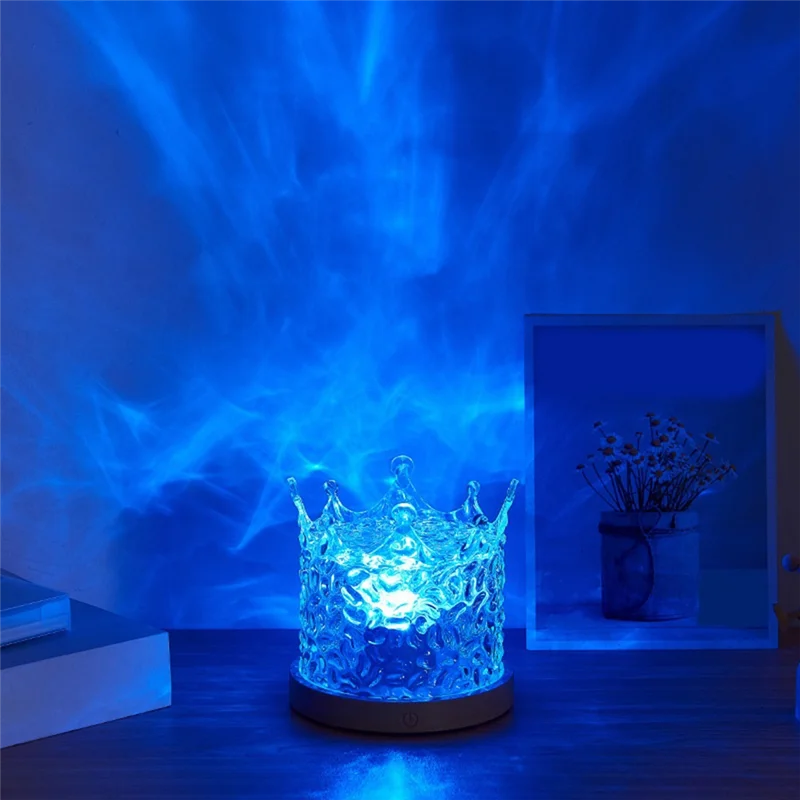 

AB15-Crown Water Wave Ночник Пламя Атмосфера Лампа Комната Прикроватная Бар Декор Освещение Лампа