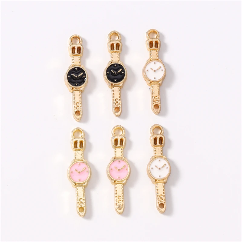 Duarte 20 Teile/los Niedliche Kleine Emaille Uhr Charms Anschlüsse für Schmuck Machen DIY Armbänder Halsketten Handgemachte Handwerk Liefert – Detail 2